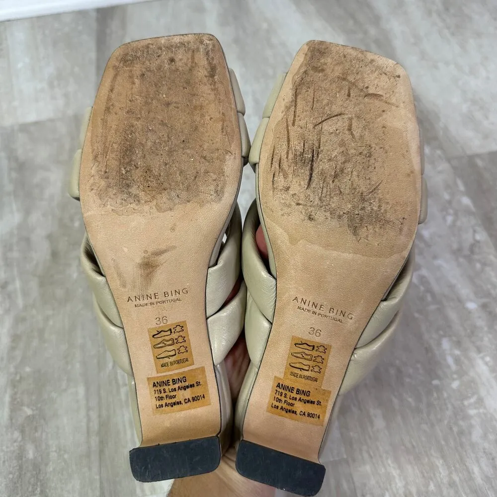 Anine Bing Cade Sandals in Beige Size 36 - Image 6