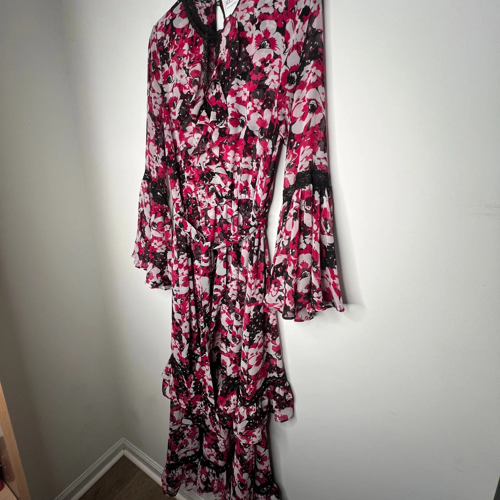 Misa Myranda Floral Ruffle Maxi Gown Dress Size XL - Image 4