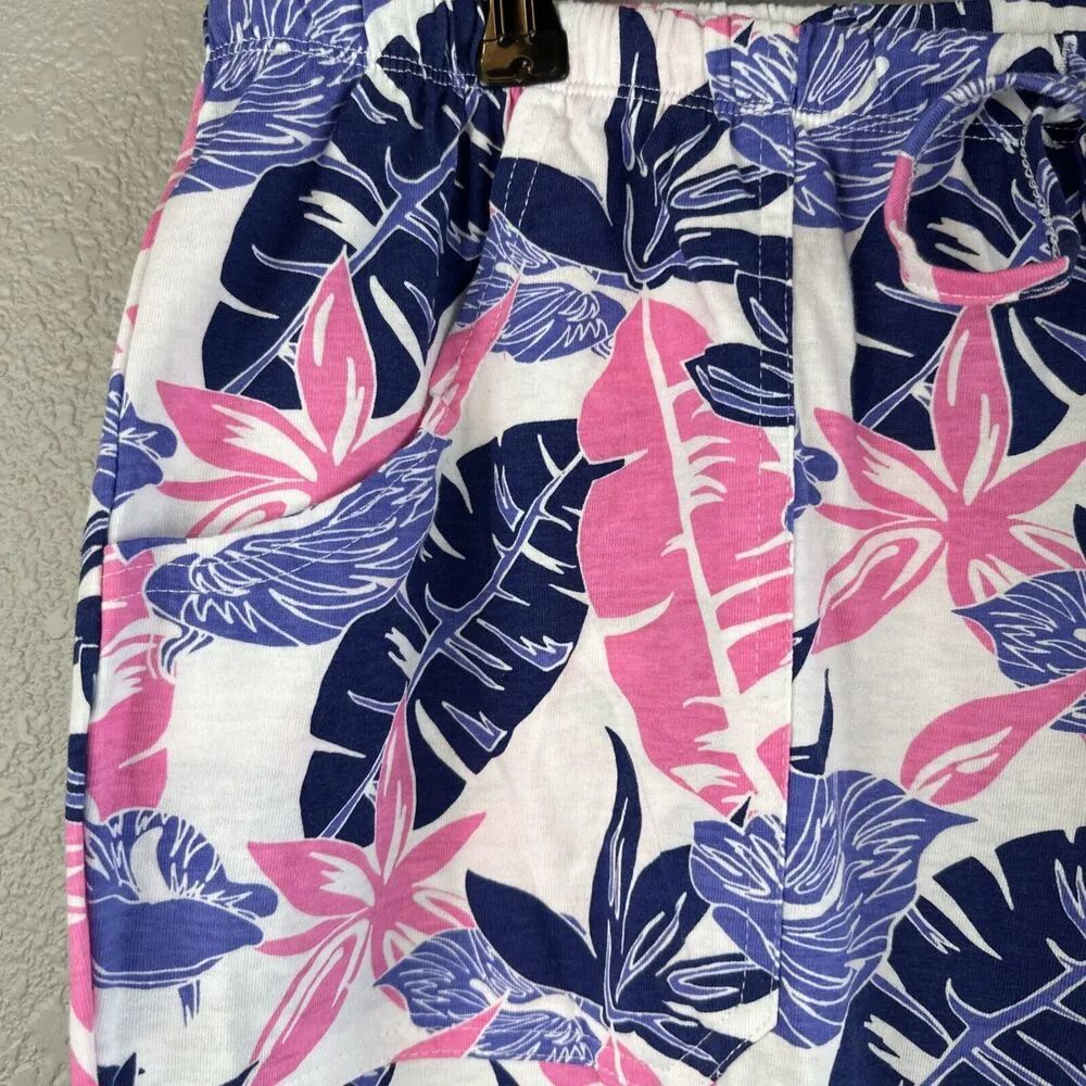 Fresh Produce Tropical Floral Capri Crop Pants Size XXL Knit Pull On Casual - Image 2