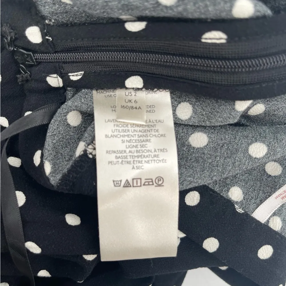 NEW FREE PEOPLE Midi Skirt Size 2 Cutie Crossing Black Polka Dot Ruched NWOT - Image 11