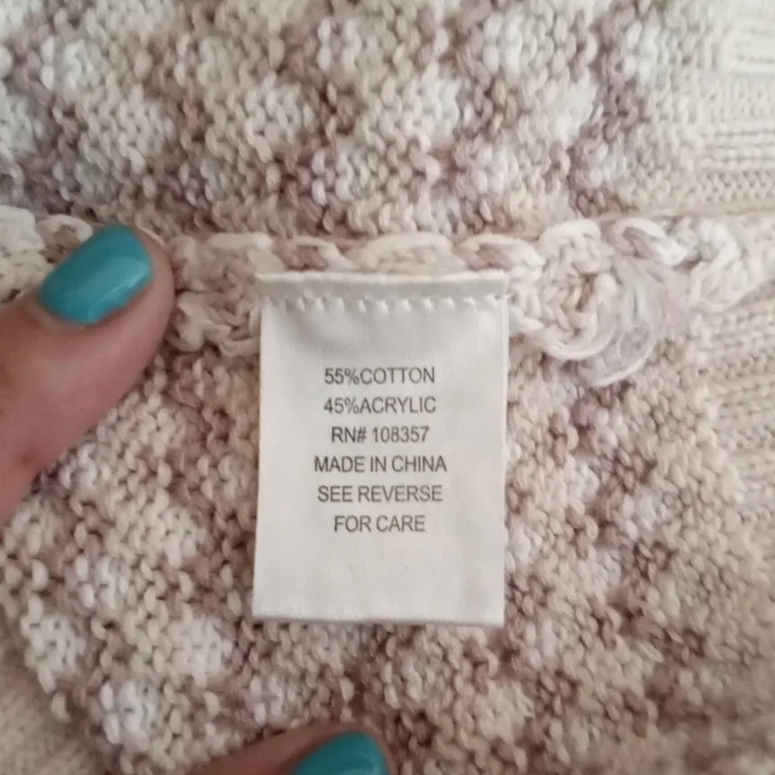 Evereve Cade Puff Sleeve Cardigan Sweater Light Pink Preppy Coastal Size Small - Image 6