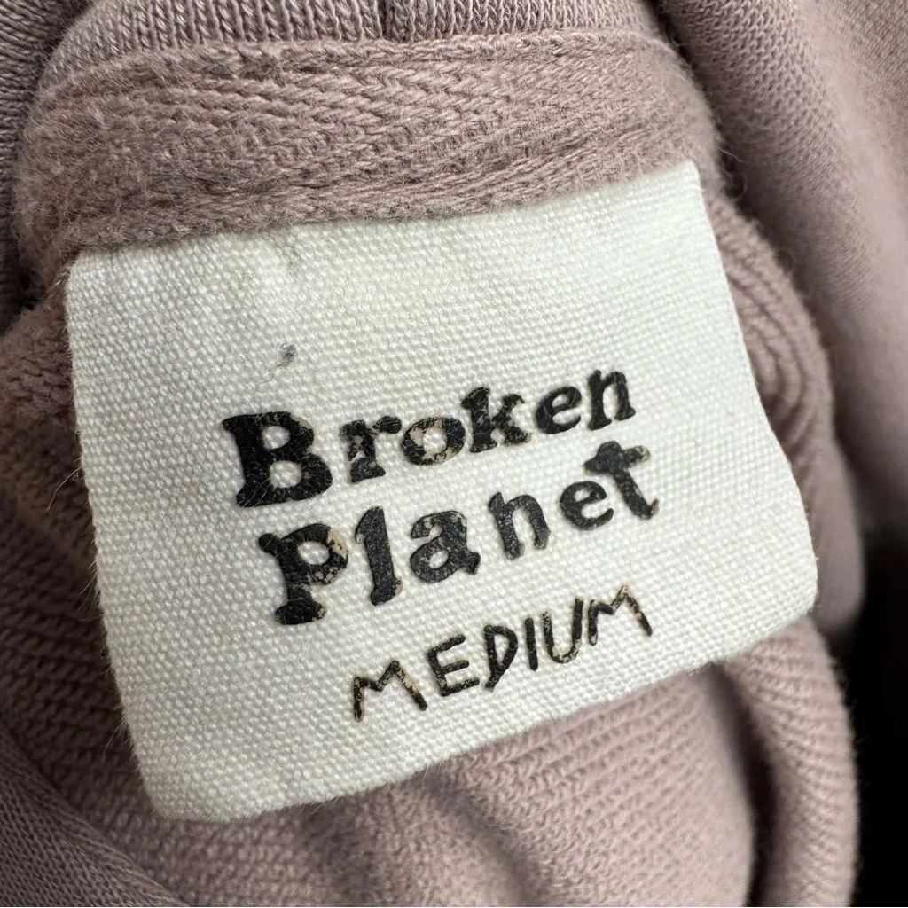 Broken Planet Stuck in a Mirage Hoodie Pullover Fleece Sweatshirt Taupe Medium Brown - Image 11