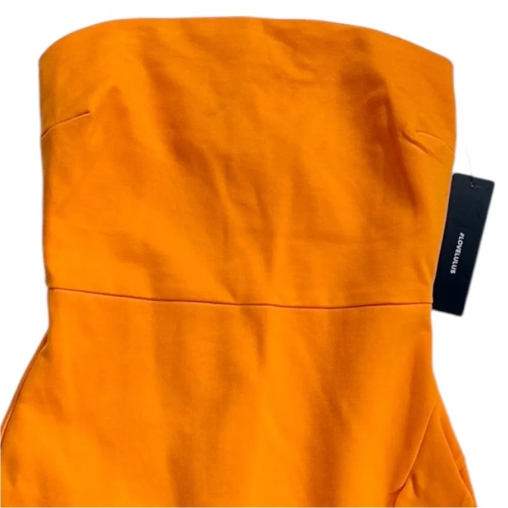 NWT Lulus Anika Ruffled Strapless BodyCon Dress Orange Size XS - Image 7