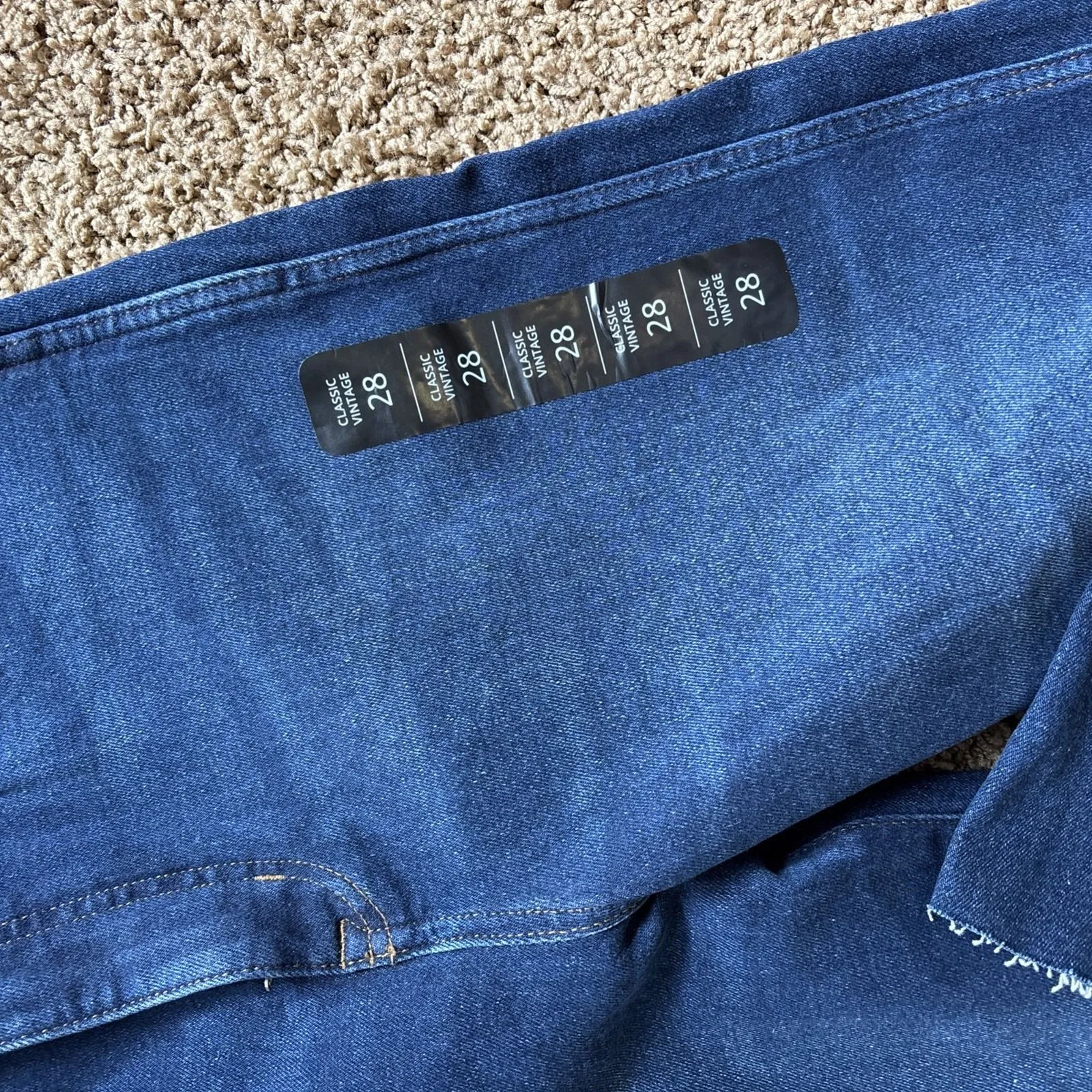 NWT J Crew Jeans Womens 28‎ Blue Classic Vintage Straight Leg Raw Hem CB359 - Image 2