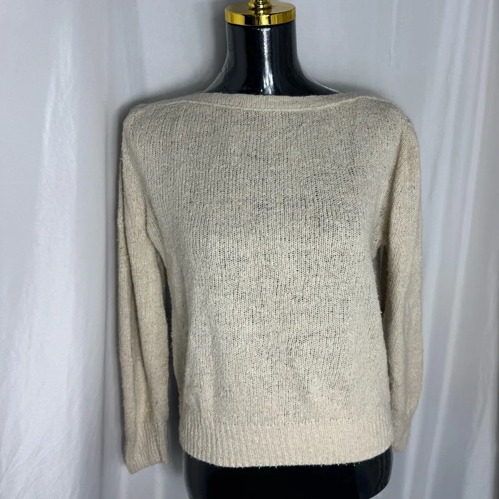 Vintage Crazy Horse Elegant Cream Sweater long sleeve Comfy contemporary M Size L - Image 7