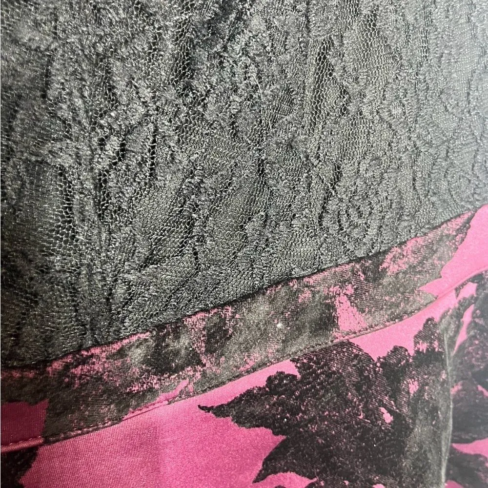 Maurices fit & flare velvet floral with lace dress BLACK PURPLE SIZE 1X - Image 4