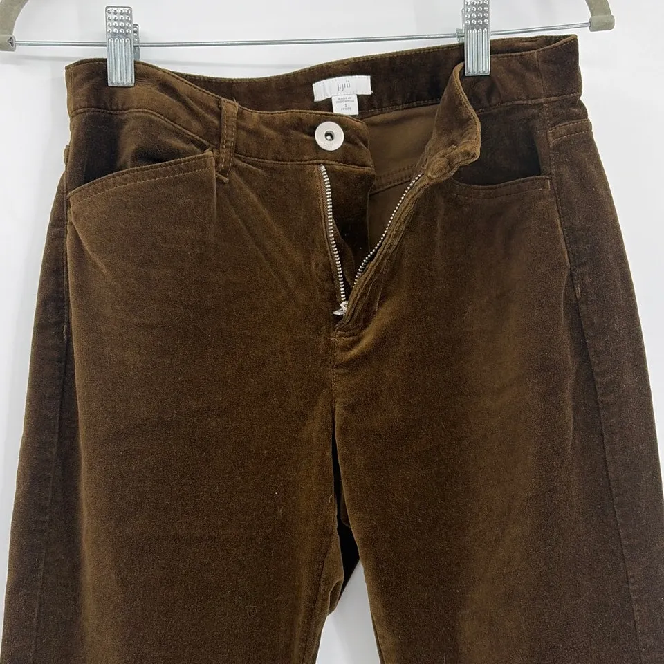 J.Jill Brown Velvet Pants 2P Winter Quiet Luxury Minimalist Olive Brown Preppy - Image 3