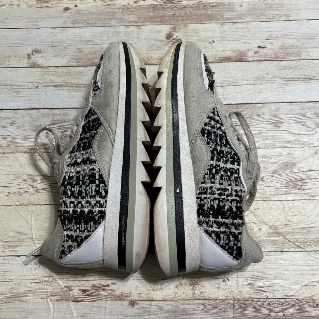 Zara Tweed Platform Sneakers Black White Lace Up Size EU 38  Women US 7.5 Shoes - Image 8