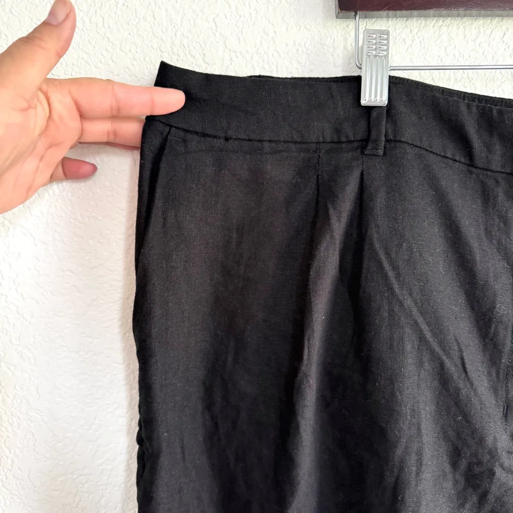 NWT Old Navy Womens Shorts Black Extra High Rise Adjustable Waist Linen Size XXL - Image 5