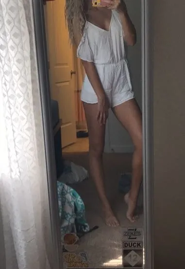 Forever 21 White Open Shoulder Ruffle Romper - Image 5