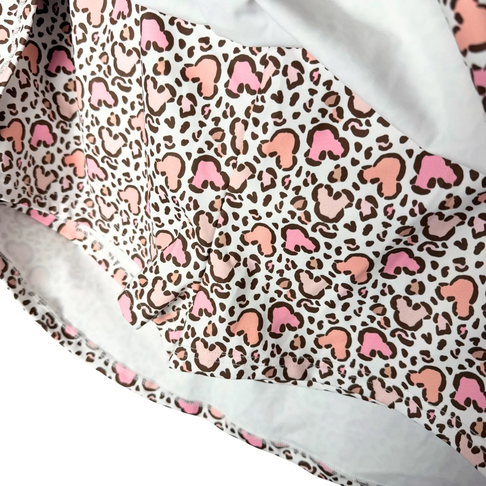 The Magic Box Mickey Mouse Leopard Print Disney Mini Athletic Skort Size Large White - Image 8