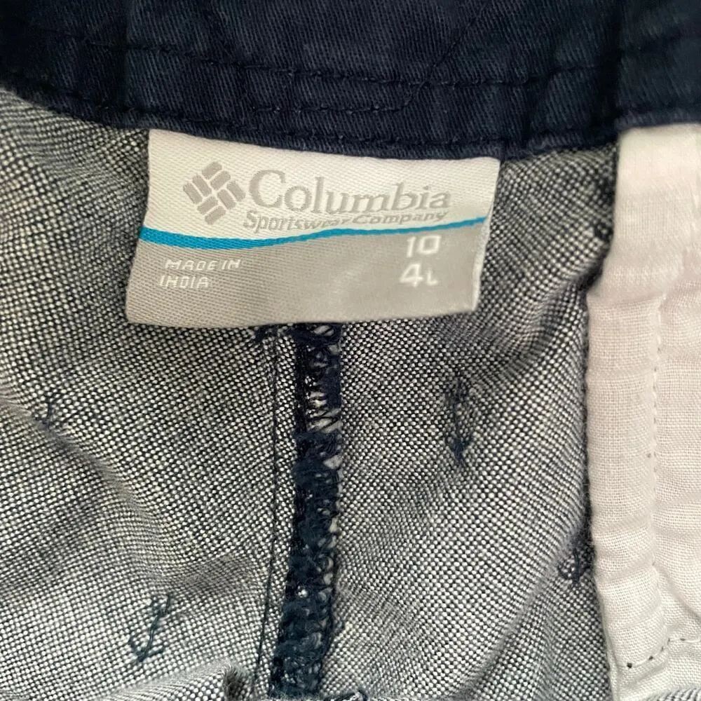 Columbia PFG Womens Shorts Size 10 Anchors 4 Inch Inseam Flat Front Nautical - Image 3