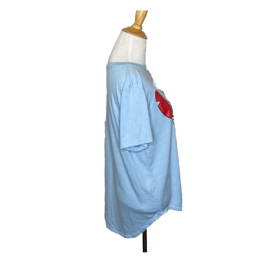 Disney Stitch Light Blue Graphic T-Shirt  Lilo & Stitch Juniors XXL (19) - Image 3