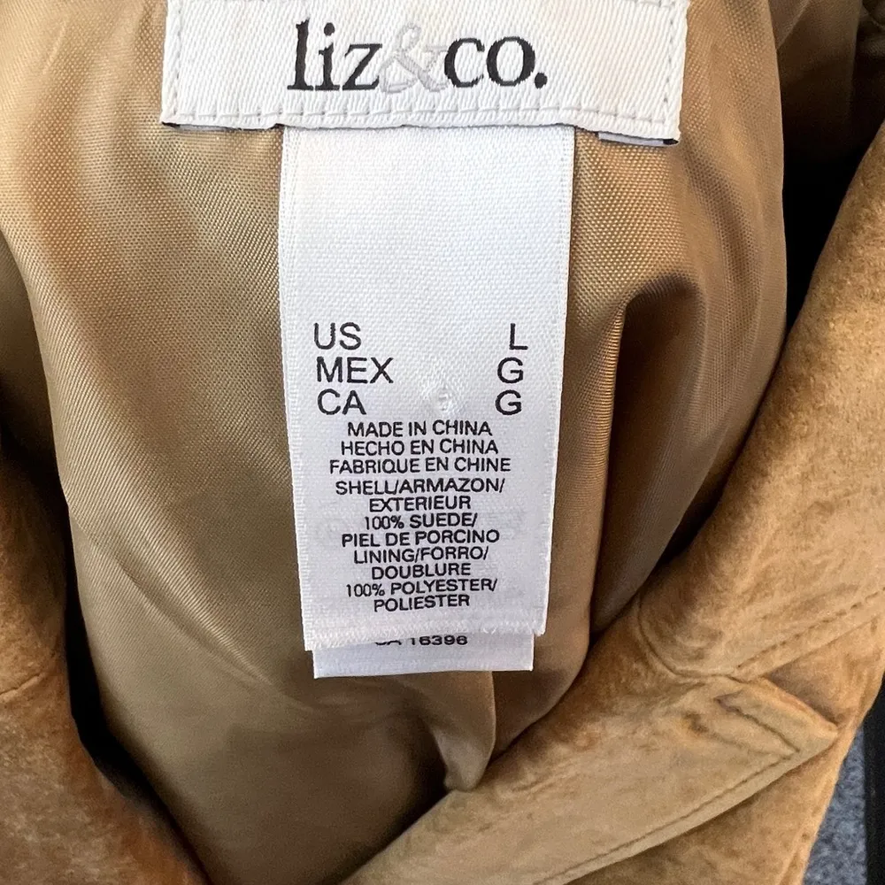 Liz & Co.‎ Suede Blazer Tan Size L - Image 5