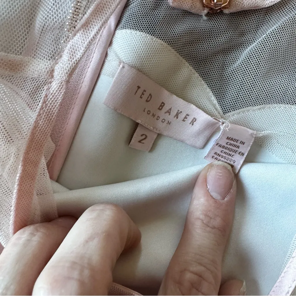 🌹 Ted Baker London “Jaazmin” Fantasia Scallop Hem Floral Dress Size 2 (US 6) - Image 5