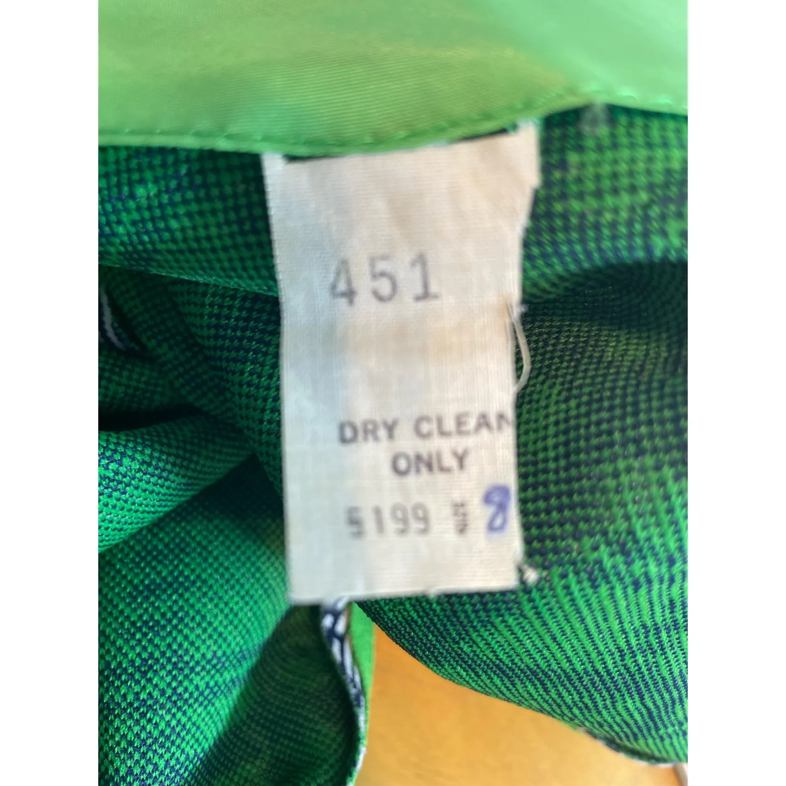 Vintage Rona New York 2 Piece Dress Suit Small Kelly Green 60s Office Union Made Size XS - Image 7