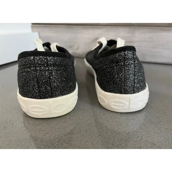 Womens Bebe Sport Dane Lace Up Fashion Sneakers, Black Glitter Size‎ 7 - Image 6