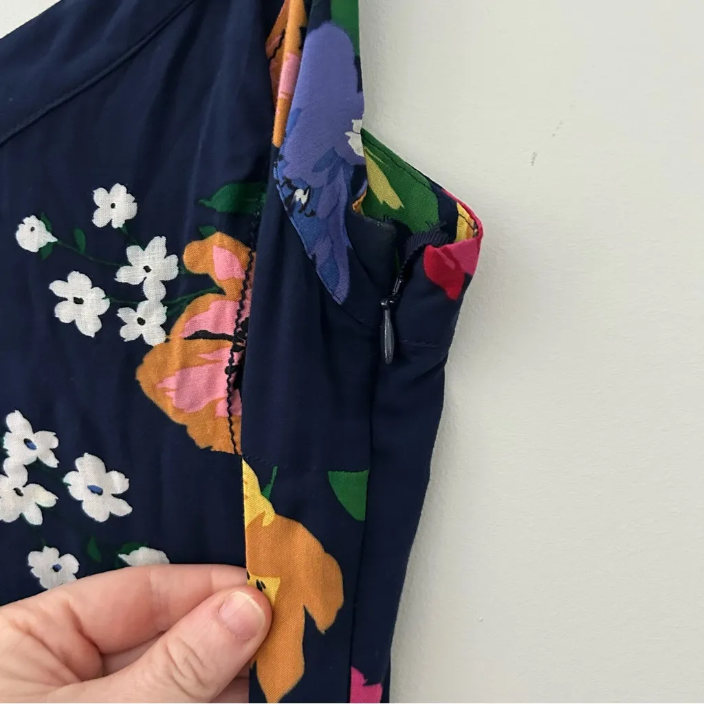 Anthropologie Maeve Vivienne Blue Floral Sleeveless Midi Dress 10 - Image 7