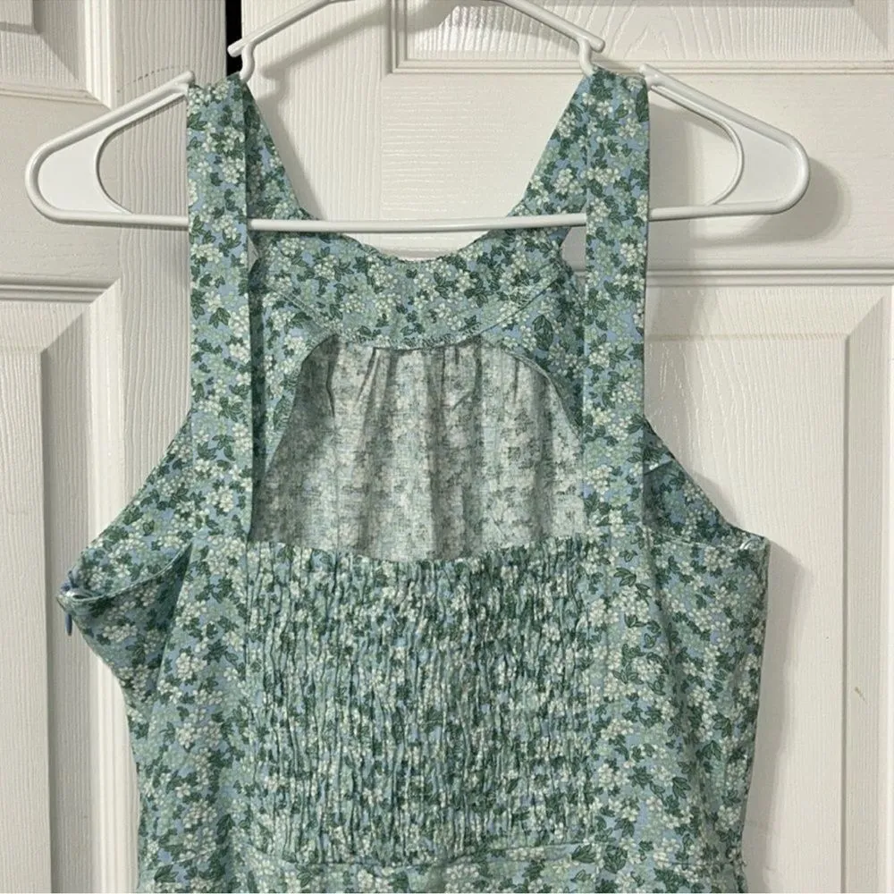 Zara Floral Print Linen Blend Jumpsuit(Size Medium) - Image 6