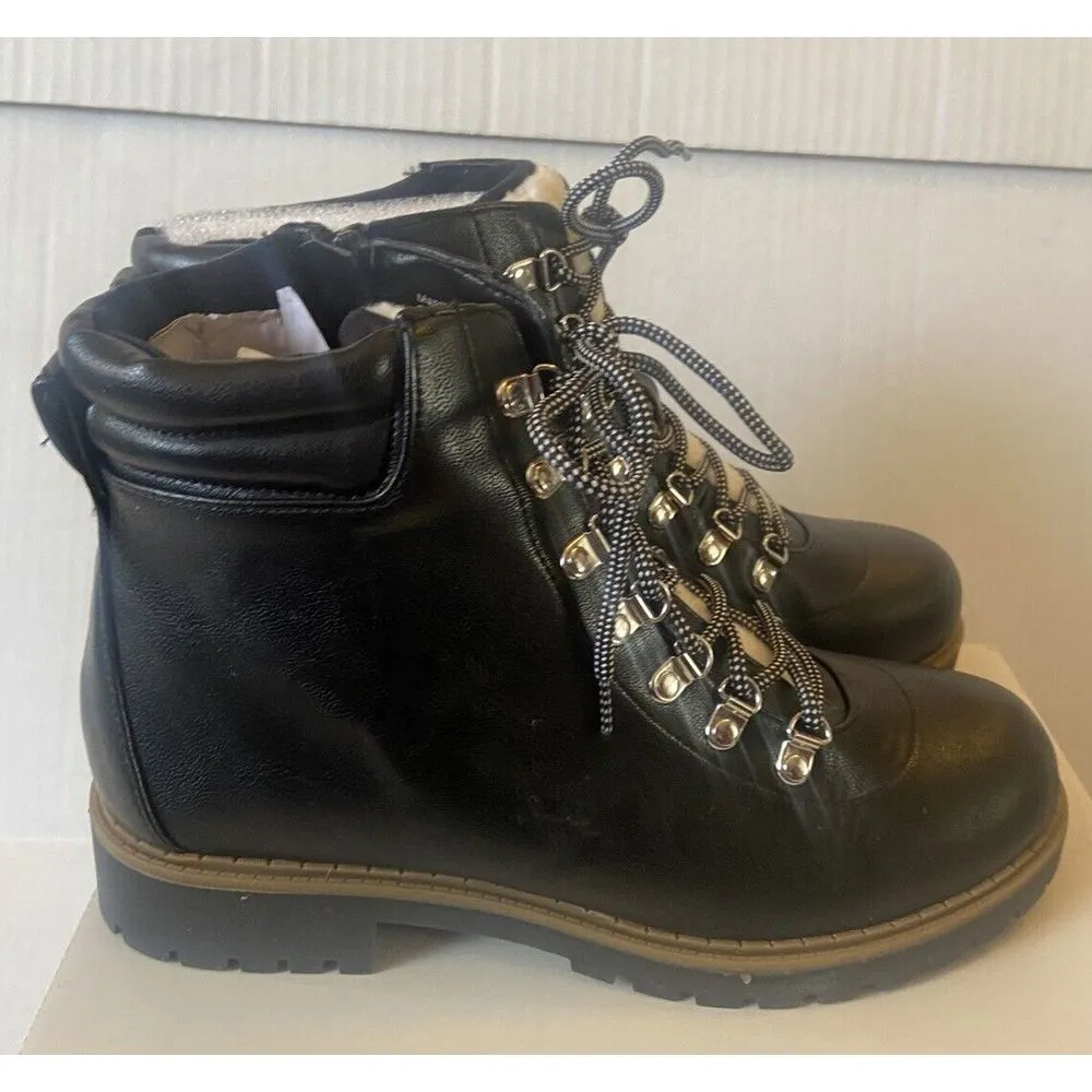 STYLE & COMPANY Women's Masrinaa Black Side-Zip Ankle Lace-Up Boots Size 9.5 New - Image 4