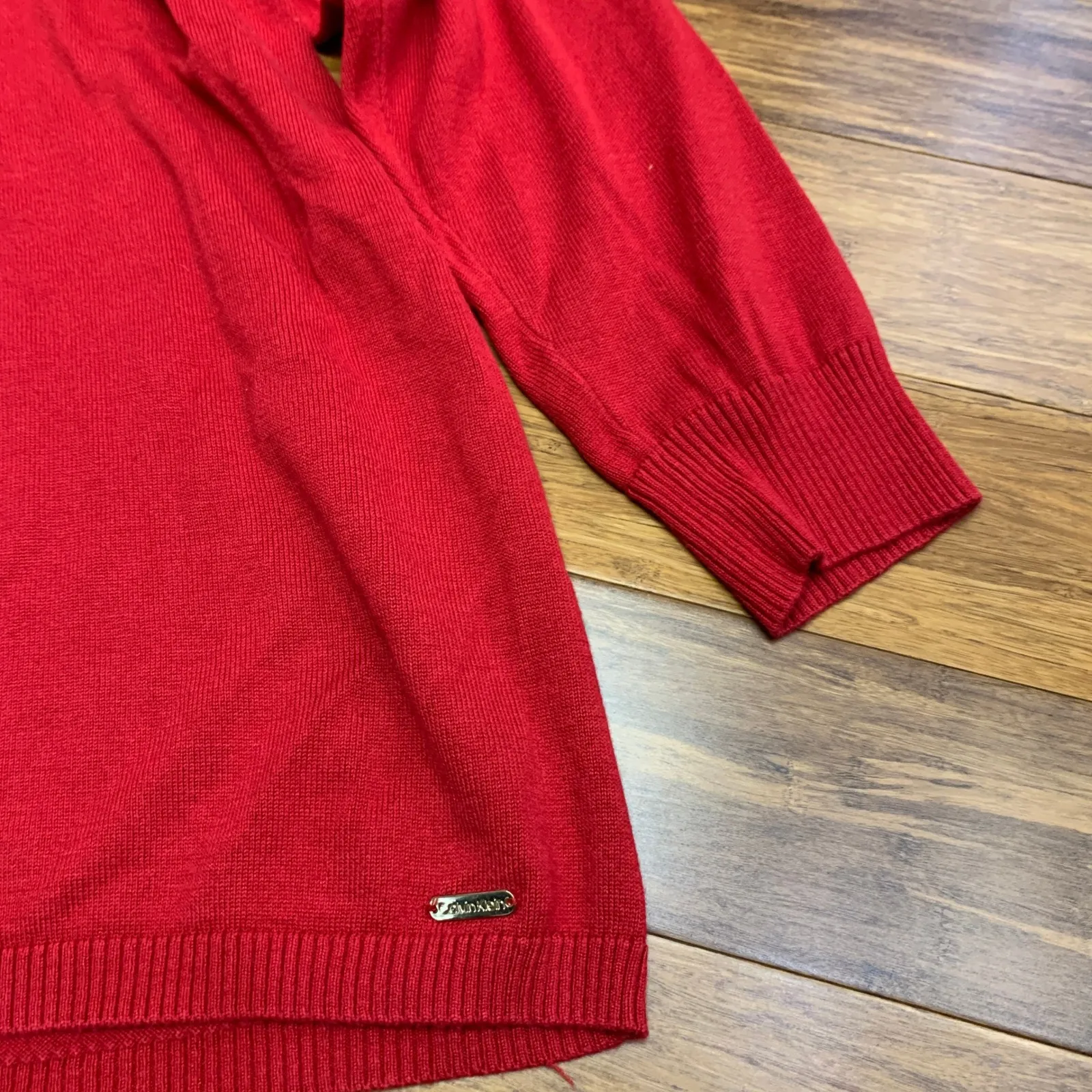 Calvin Klein Red Rhinestone Embellished Crew Neck Sweater Top Women Plus Size 1X - Image 3