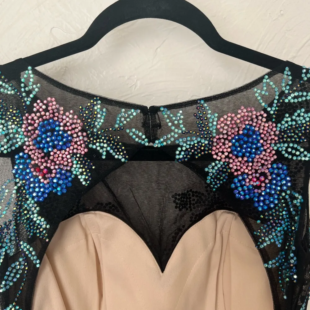 NWT Vienna black rhinestone floral mermaid prom dress size 2 - Image 15