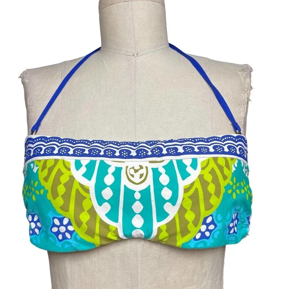 Trina Turk Seychelles Bikini‎ Set Blue Green Size 4 - Image 2