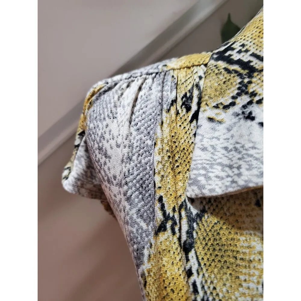 Ember Rose Multicolor Snake Print Collared Short Sleeve Button Down Shirt Size L Size L - Image 4