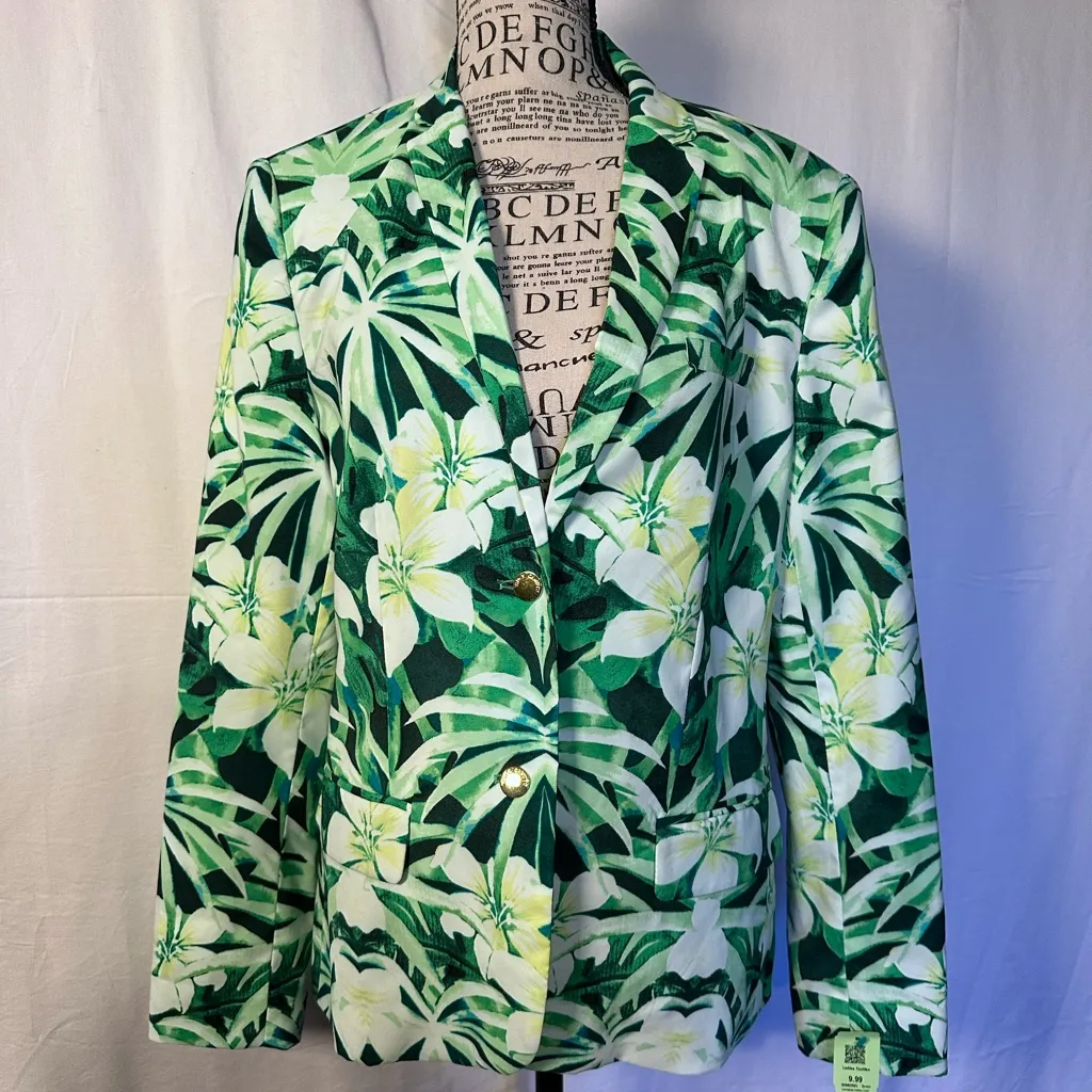 Vince Camuto Green Floral Blazer - Image 9