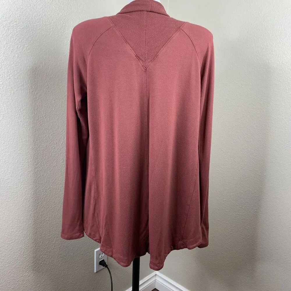 Women’s Sz XS Cardigan Open Front Rust Orange Red - Image 4