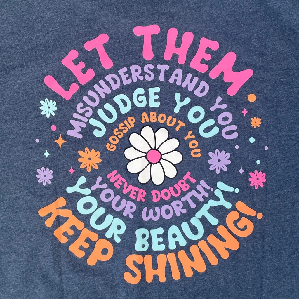 Let Them by Love in Faith Blue Short Sleeve Tee with Inspirational Graphic XL - Image 13