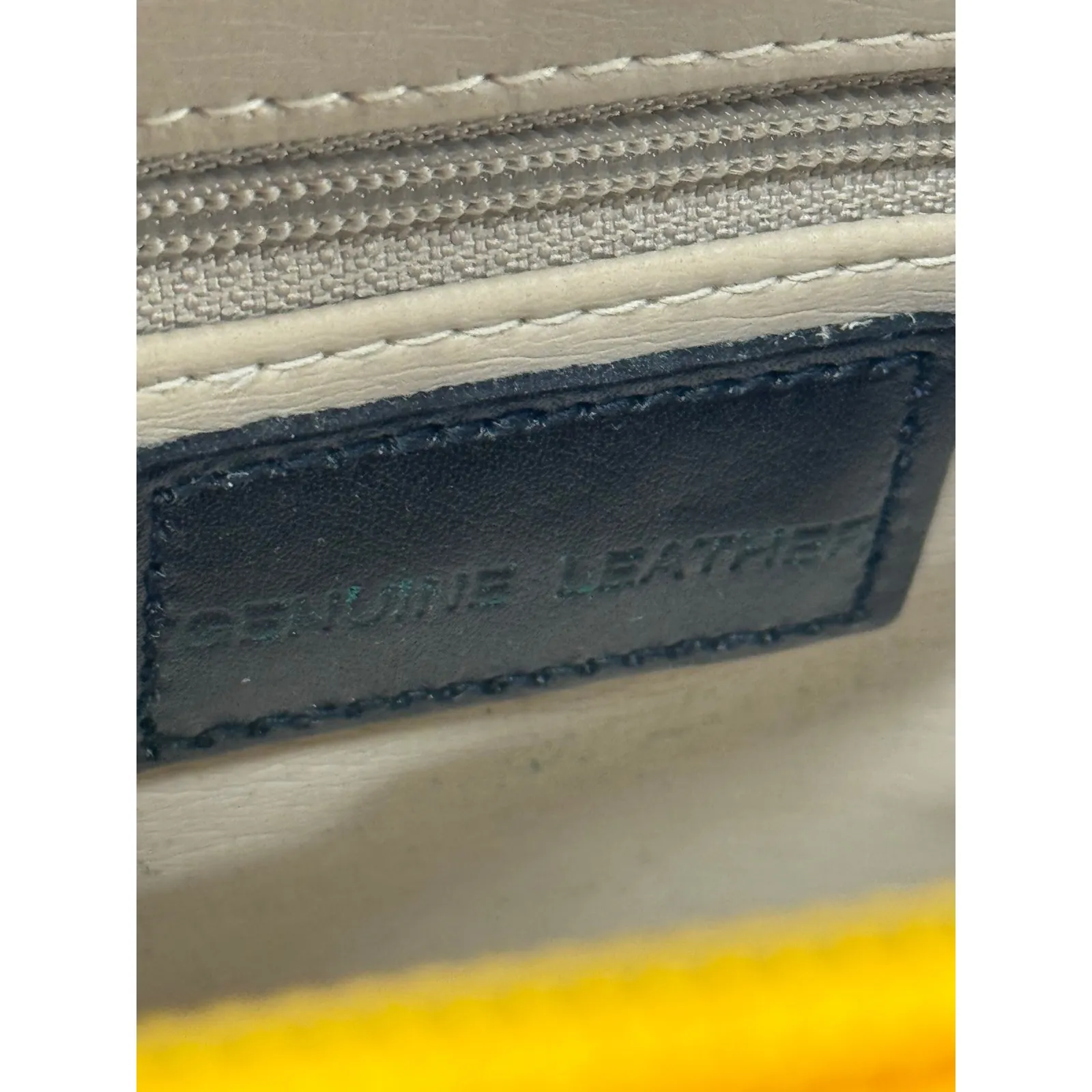 Genuine Leather Small Crossbody Purse Yellow Zip Around Bag - Image 5