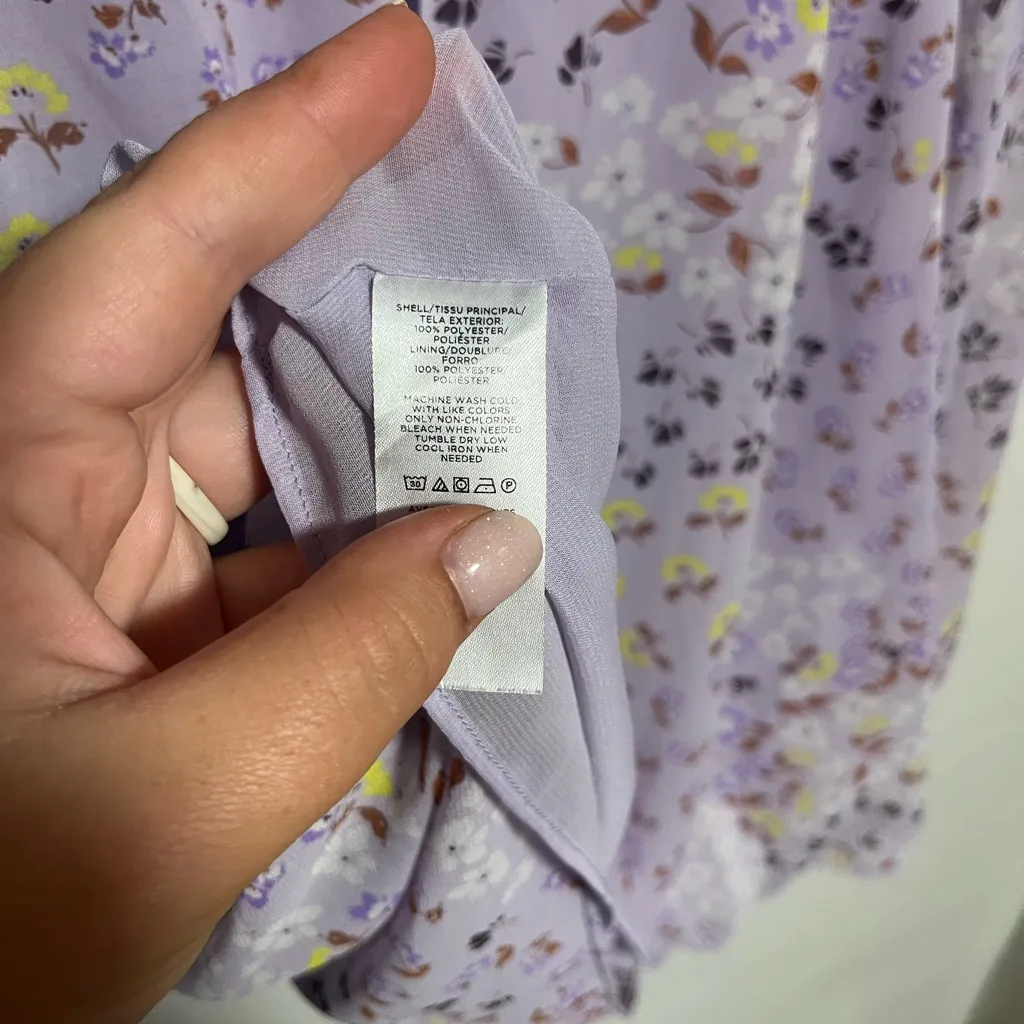 Ann Taylor Purple Floral Blouse - Image 5