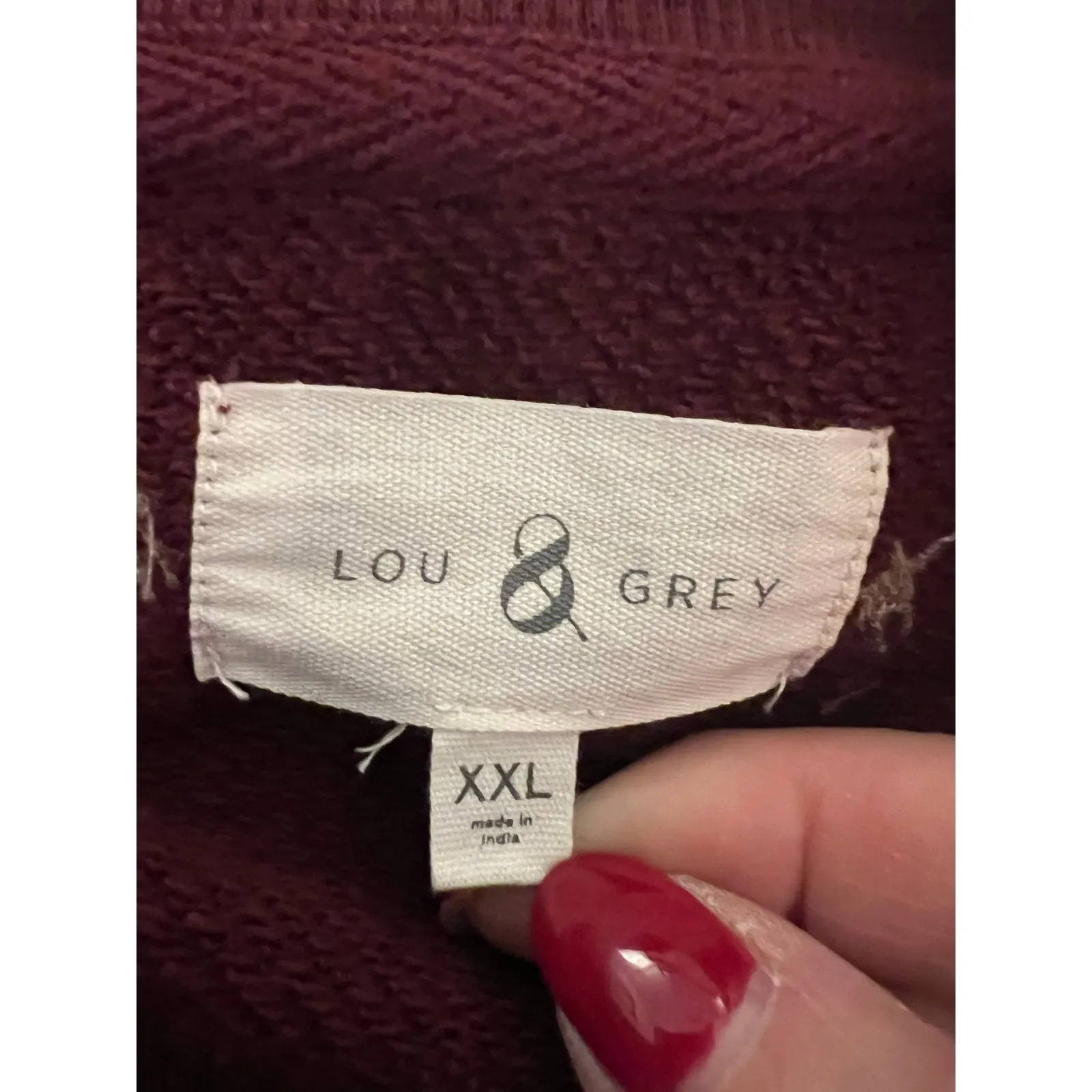 Lou & Grey deep burgundy sweatshirt with stars & shooting star print Size XXL - Image 5