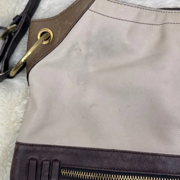 Anthropologie Oryany Equinox Color Leather Hobo Crossbody‎ Brown - Image 5