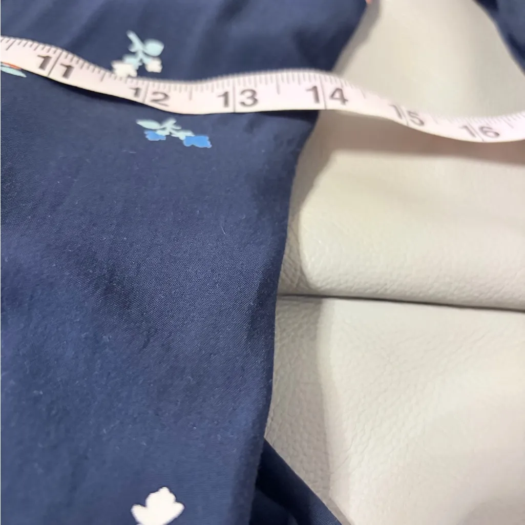 Anthropologie 11 Tylho Floral Tie Navy Blue Knee Length Midi Dress Small - Image 8