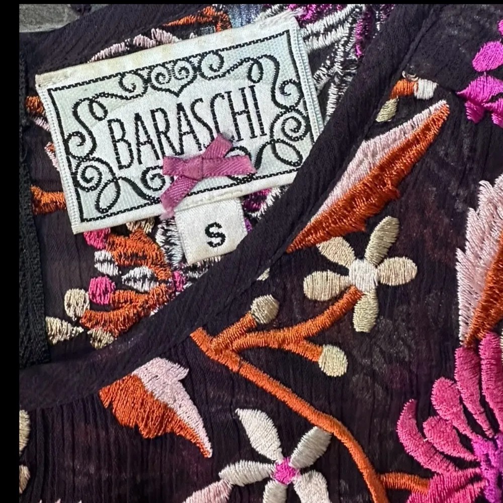 Yoana Baraschi Anthropology Embroidered Tank Top Floral Sleeveless Boho Sheer S - Image 7