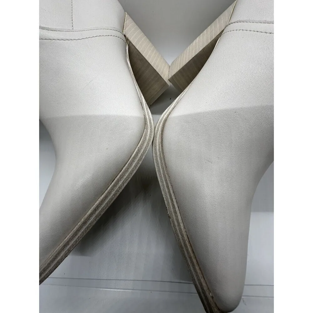 Steve Madden Cate Bone Leather Block Heel Pointed Toe Pull On Ankle Boot Size 10 - Image 2