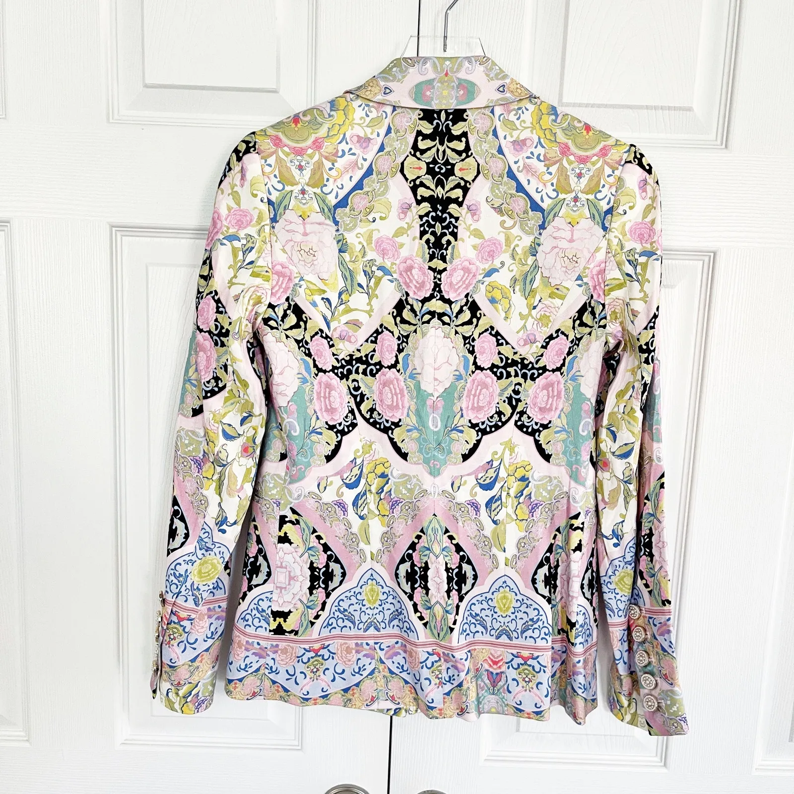 Elie Tahari The Skylar Linen-blend Blazer in Summer Damask Print - Image 8