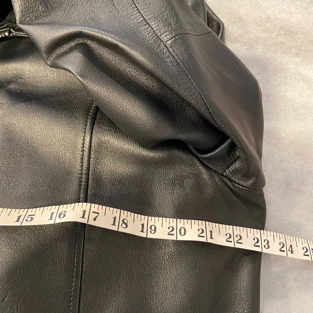 Wilsons Leather Jacket Size L Black Genuine Leather Thinsulate Quilted Zip Coat - Image 7