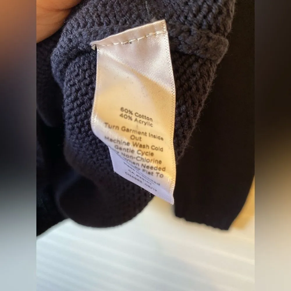 Talbots Navy Blue Knit Appliqué Polkadot Sweater - Image 4