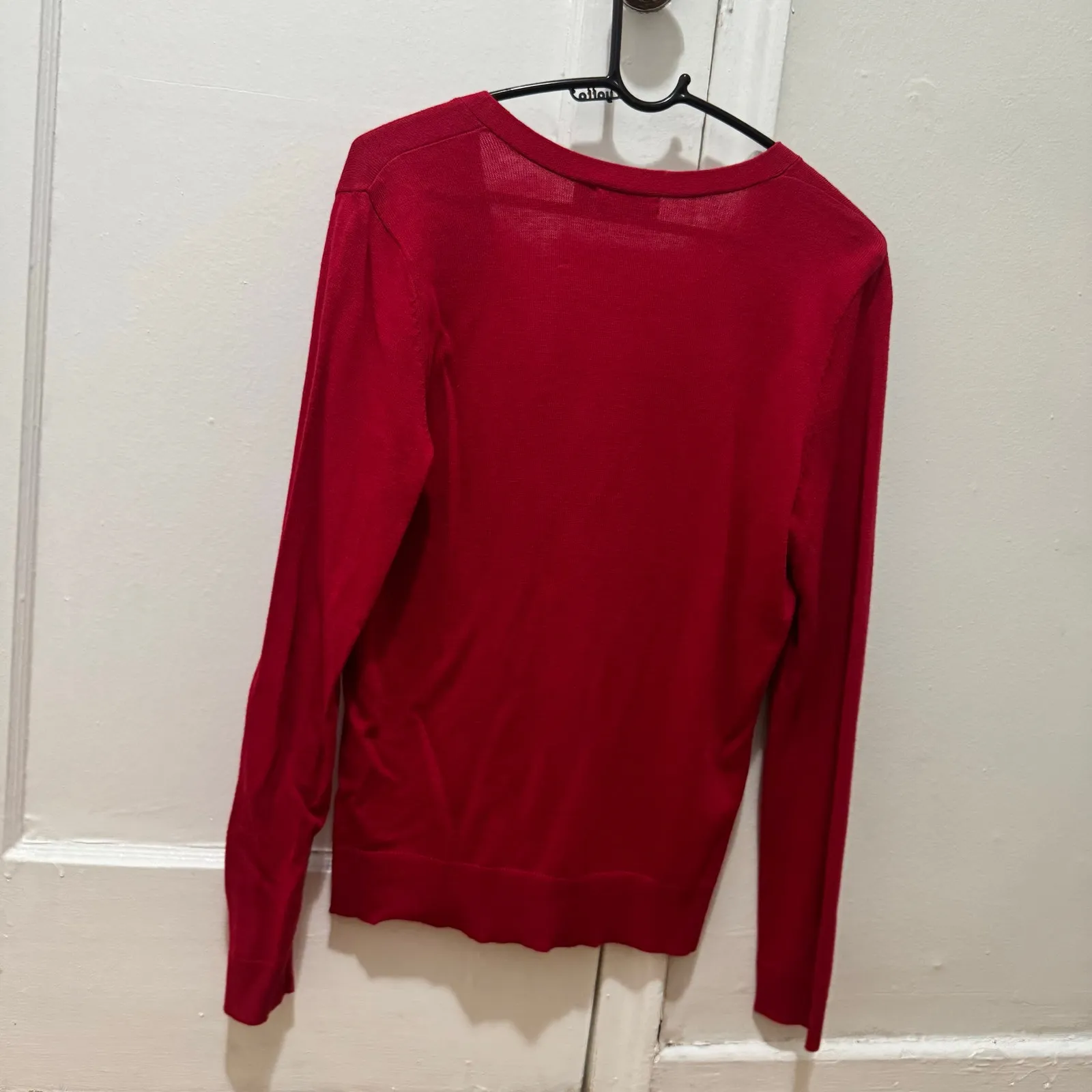 New York & Company Size large 7th Avenue Red Cardigan Jewel Buttons jewels - Image 6