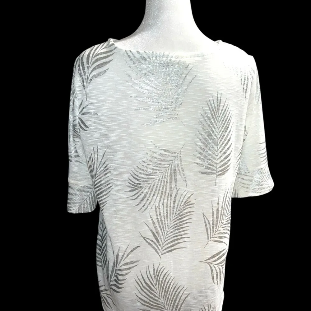 silver and white tie side hem top Size M - Image 7