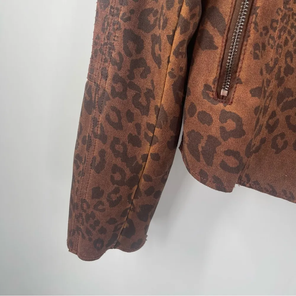 MARRAKECH x Anthropologie Jacket Size Small Marni Leopard Moto Animal Print Zip - Image 8