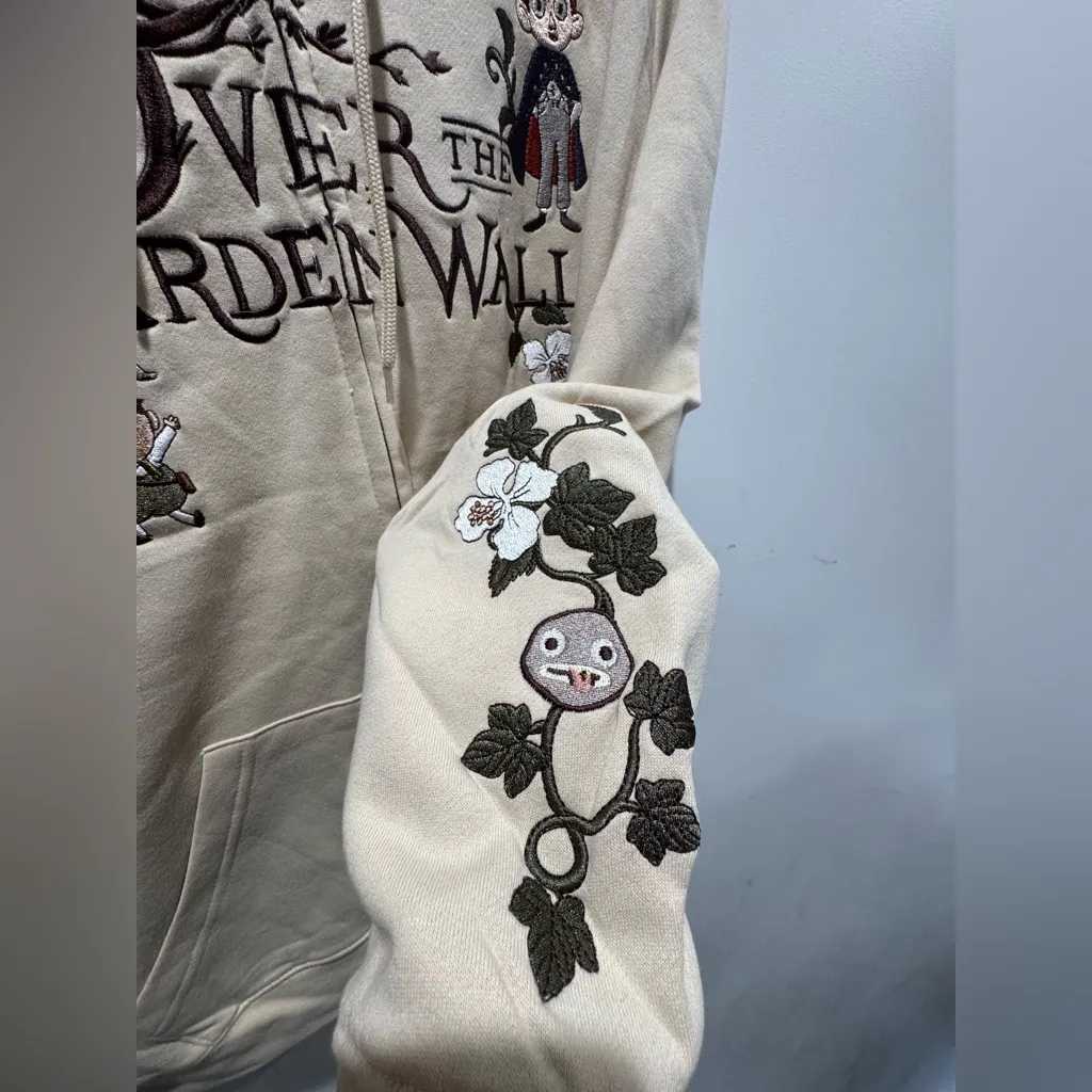 Cartoon Network Over The Garden Wall Floral Icons Embroidered Zippered Hoodie - Image 5