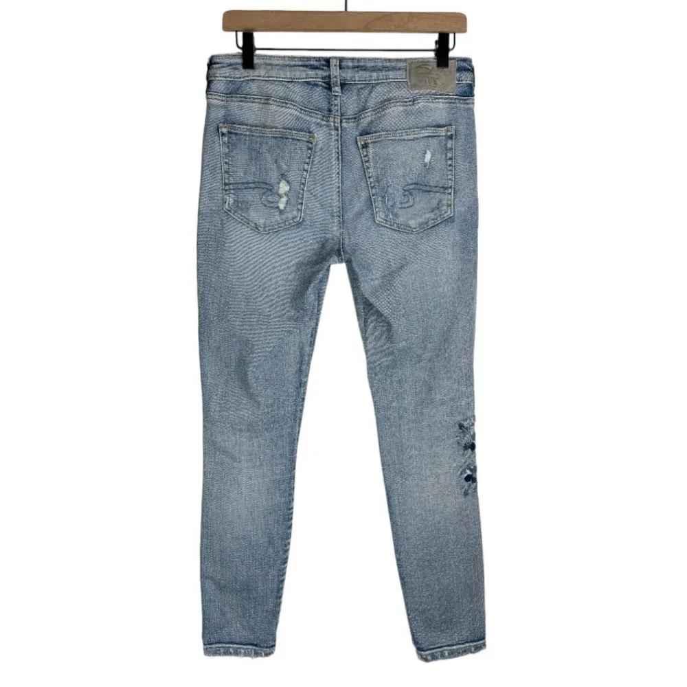 Silver Jeans Izzy Floral Embroidered Jeans Sz 28 Distressed - Image 3