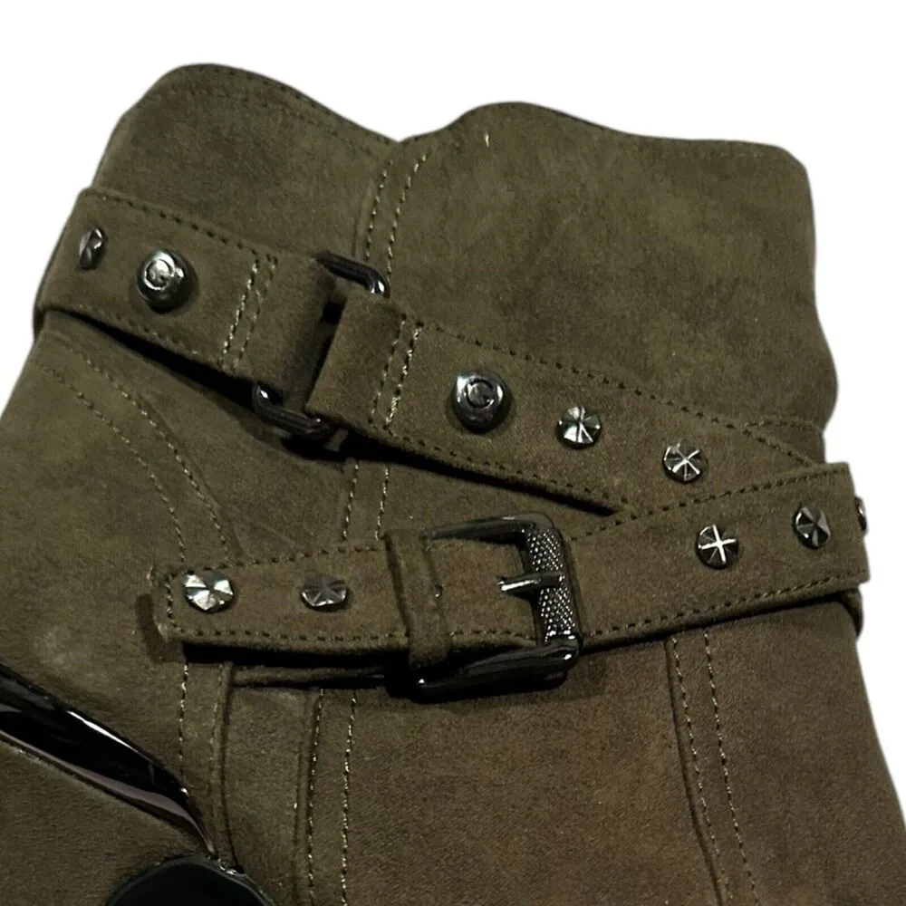 NIB GBG  Green Stiletto Platform Booties Deeka Size 9M - Image 13