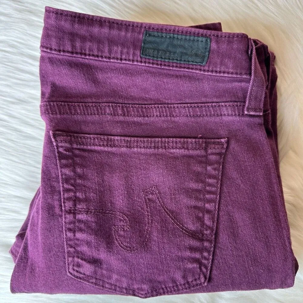 AG Adriano Goldschmeid The Stevie Ankle Slim Straight Jeans in Bordeaux 26 - Image 13