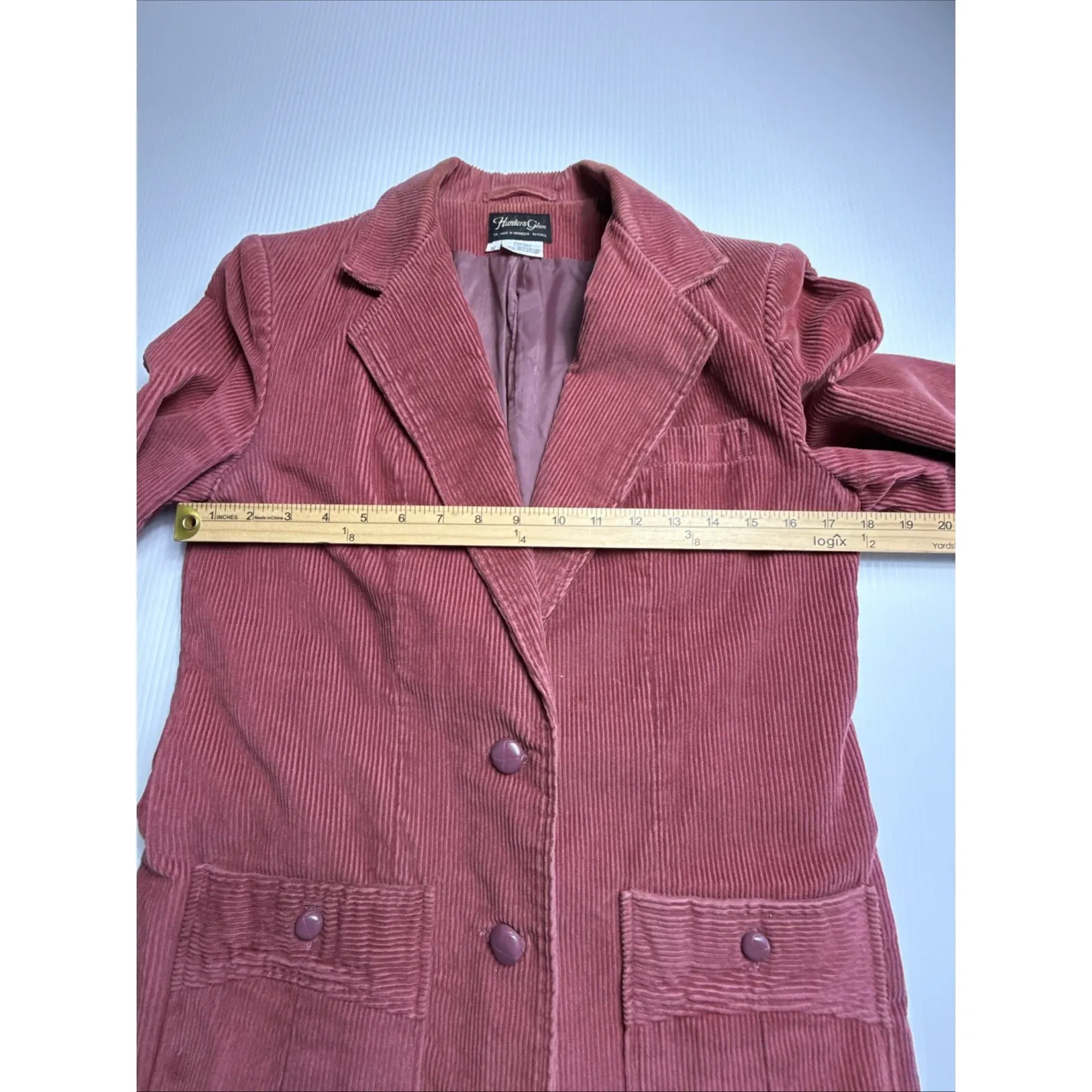 VTG Hunter's Glen Women's Maroon Blazer Button Corduroy Classic Career Size 12 - Image 4