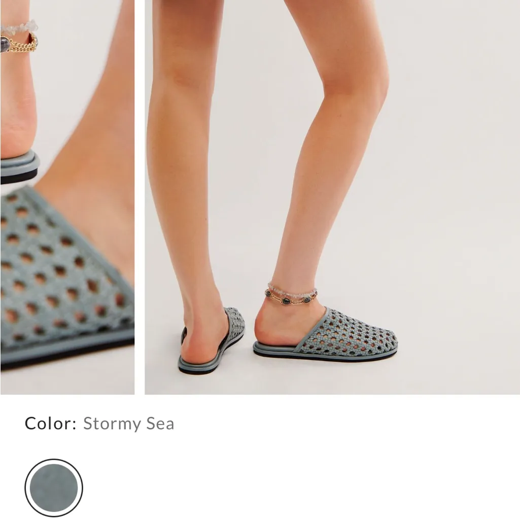 Free People Freya Flats Stormy Sea NIB SOLD OUT ONLINE - Image 2